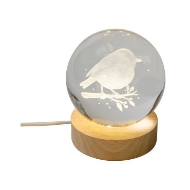 Three Kings InLit GloBall Robin Glass Table Light