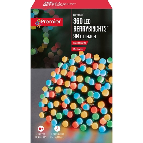 Premier 360 Low Voltage Multi-Action LED Mini Berry Lights - Multi-Coloured