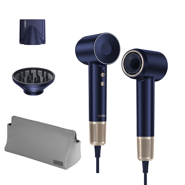 Laifen Swift Premium - High Speed Hairdryer With Attachments & Carry Case (blue/gold)