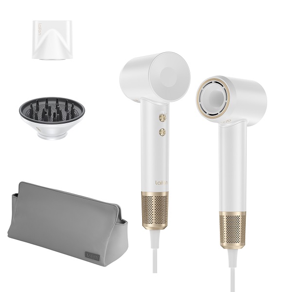 Laifen Swift Premium - High Speed Hairdryer With Attachments & Carry Case (white/gold)