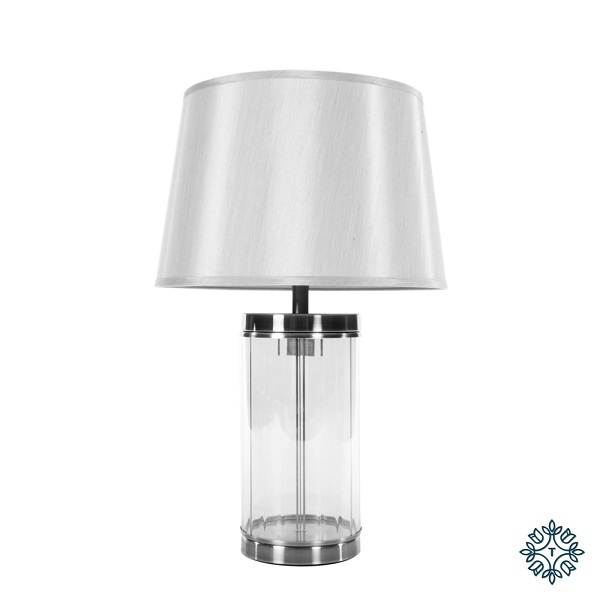 Carlee Table Lamp Satin Silver 55cm