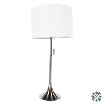 Zara Table Lamp Satin Silver 68cm