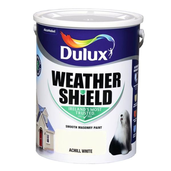 Dulux Weathershield Achill White 5l 5123710 Matt