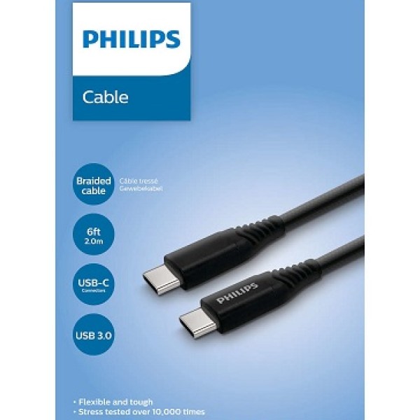 Philips Usb C To Usb C Charging Cable Braided 2m Dlc5206c/00