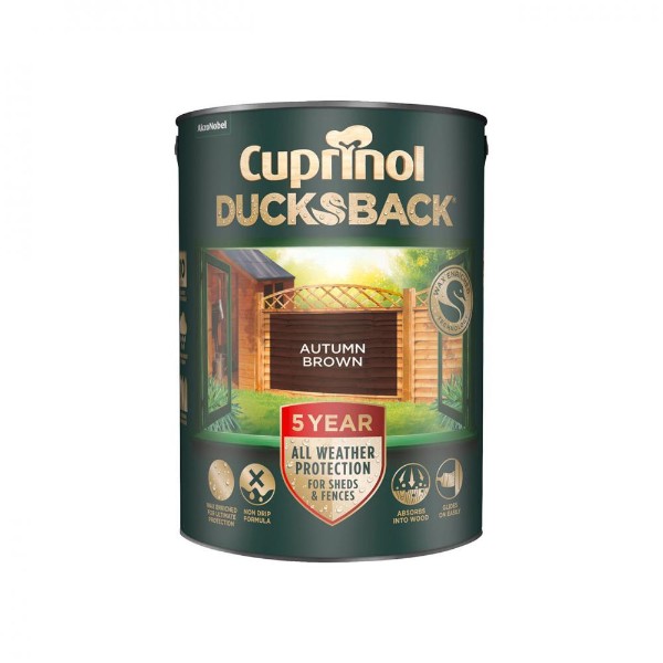 Cuprinol 5 Year Ducksback Autumn Brown 5l 5092442 Matt