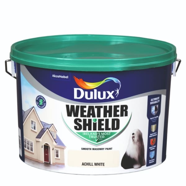 Dulux Weathershield Achill White 10l 5123711 Matt