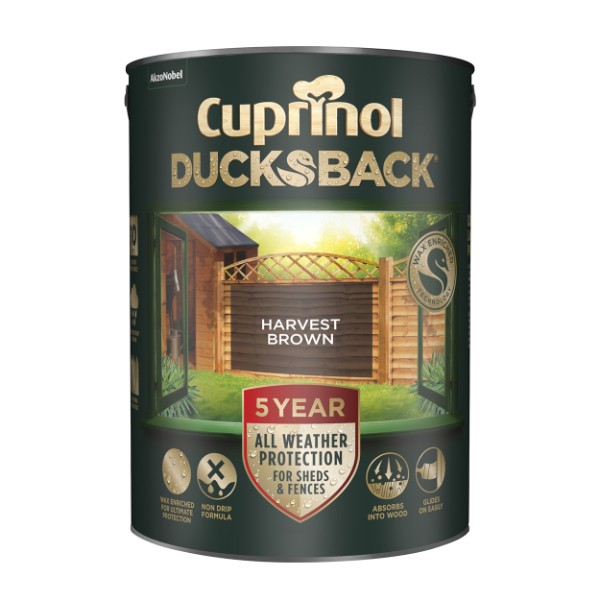 Cuprinol 5 Year Ducksback Harvest Brown 5l 5092432 Matt