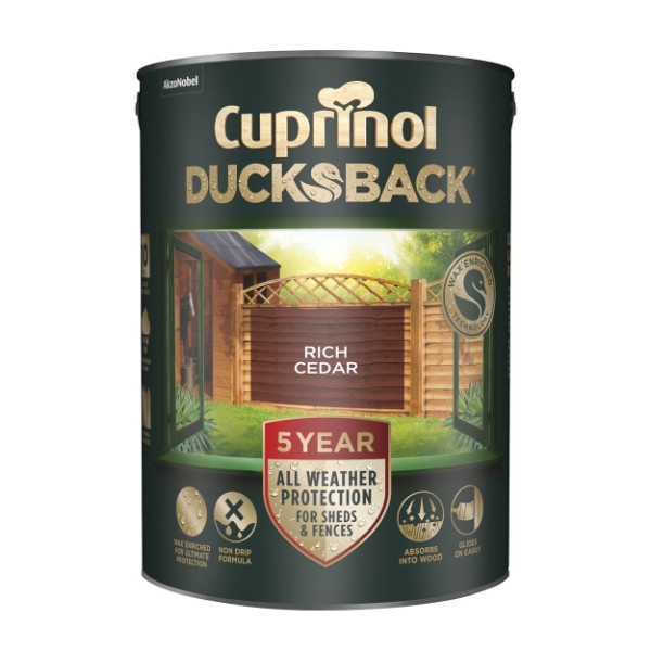 Cuprinol 5 Year Ducksback Rich Cedar 5l 5092436 Matt