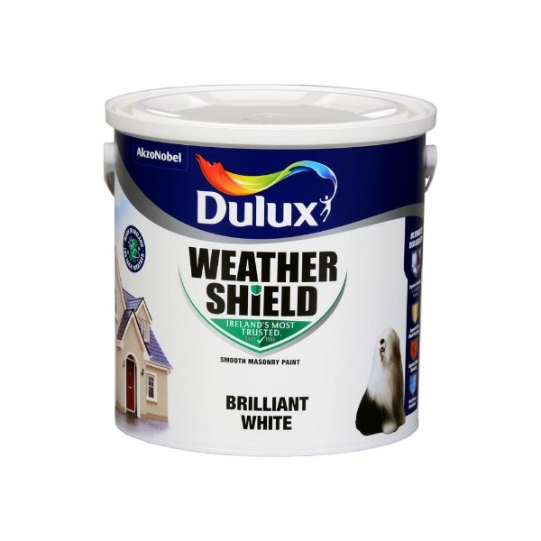 Dulux Weathershield Brilliant White 2.5l 5084686 Matt