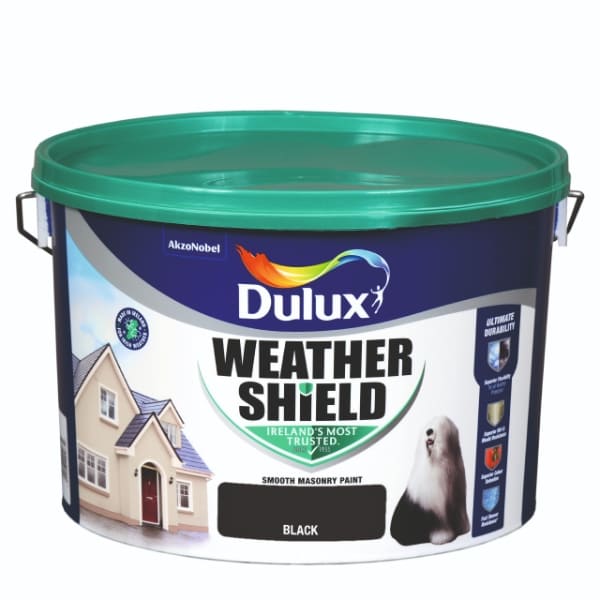 Dulux Weathershield Black 10l 5084635 Matt