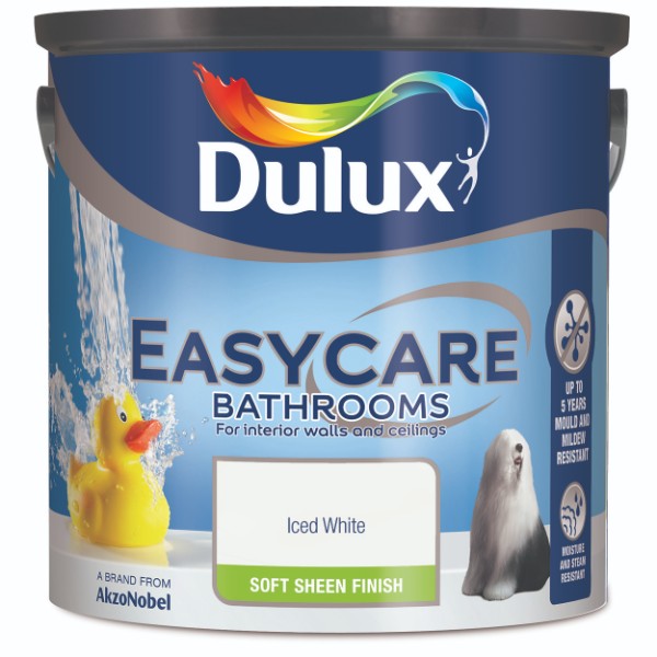 Dulux Easycare Bathrooms Iced White 2.5l 5083551 Matt