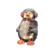 Led B/o Lit Tinsel Penguin -45cm