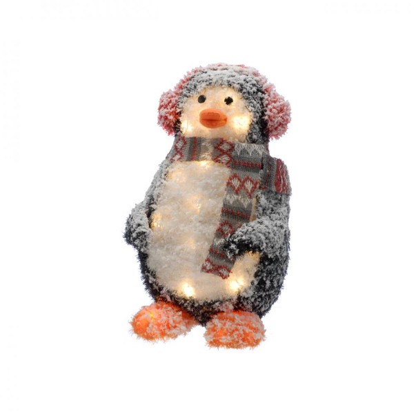 Led B/o Lit Tinsel Penguin -45cm