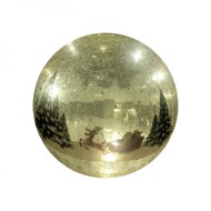 Led Lit Crackle Effect Santa Sleigh Ball - 20cm