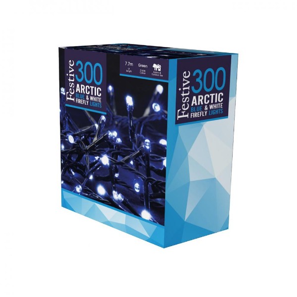 300 Artic Blue & White Firefly Lights