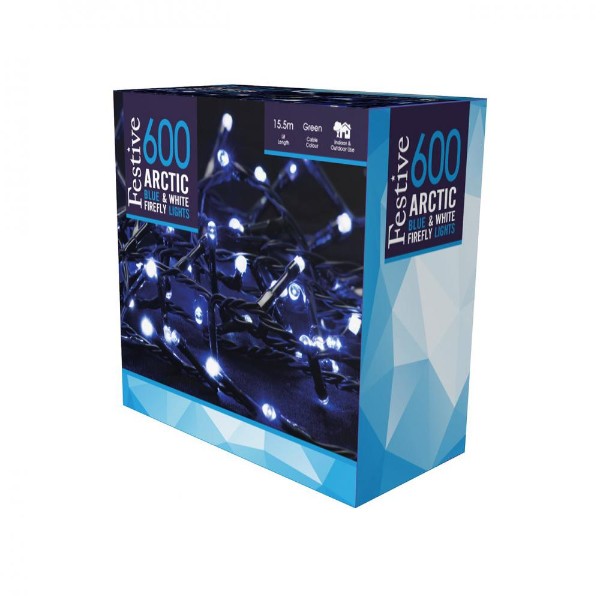 600 Firefly Lights - Artic Blue & White