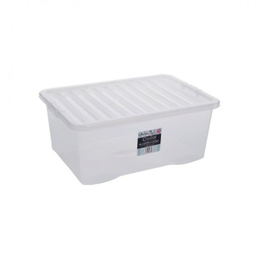 Storage Box & Lid 45l Clear 10870 25h X 60l X 40w