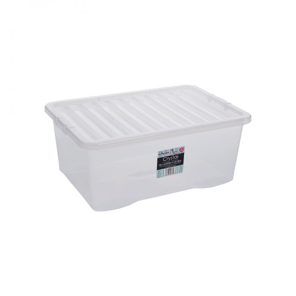 Storage Box & Lid 45l Clear 10870 25h X 60l X 40w