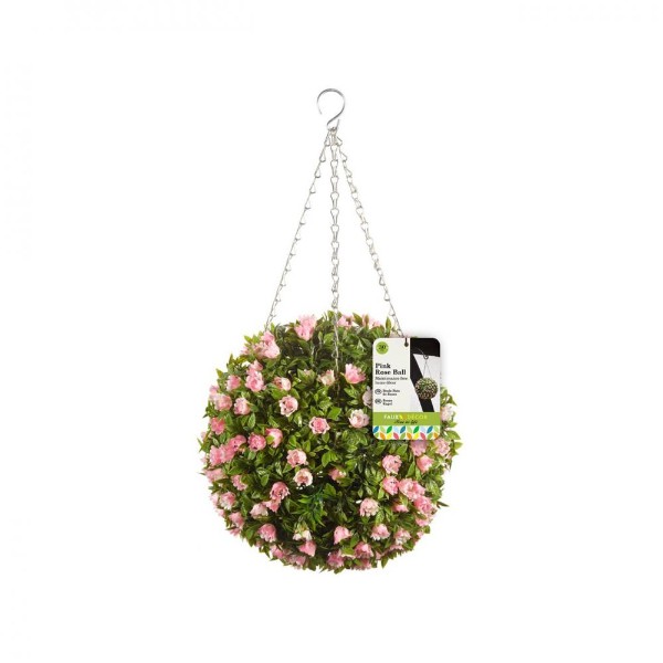 Topiary Pink Rose Ball- 30cm