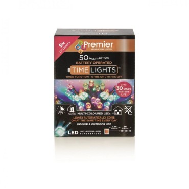 Premier 50 LED Battery Operated Multi Coloured TimeLights