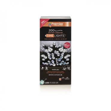 Premier 200 LED Battery Operated White TimeLights