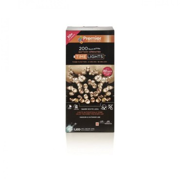 Premier 200 LED Battery Operated Timelights - Warm White