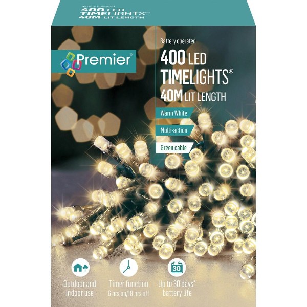 Premier 400 LED Battery Operated Warm White TimeLights