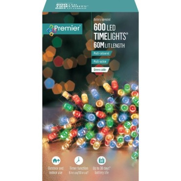 Premier 600 LED Battery Operated Multi Coloured TimeLights
