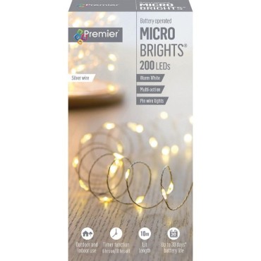 Premier 200 LED Battery Operated Multi Action Warm White Microbrights
