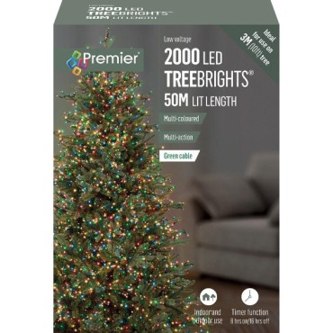 2000 Led Treebright Lights Multicoloured W/timer
