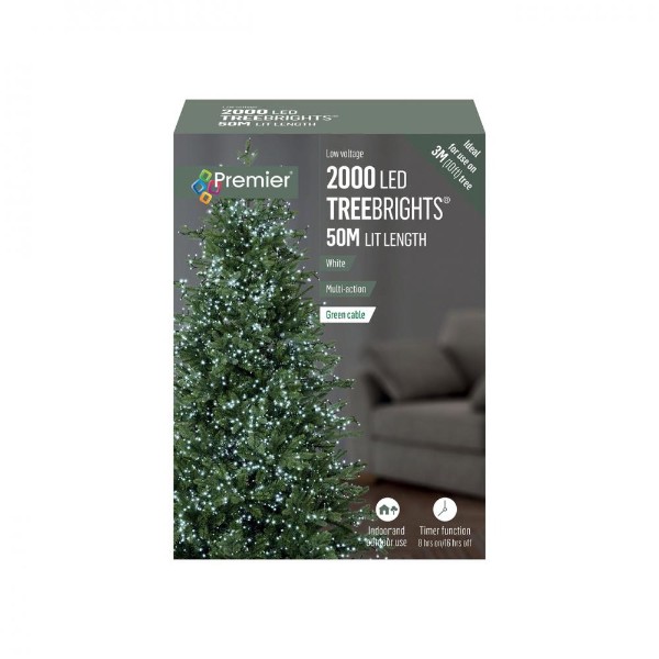 2000 Led Multi-action Treebrights With Timer - White