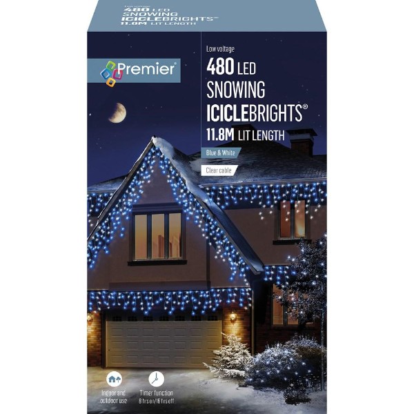 Premier 480 Led Snowing Iciclebrights With Timer Function