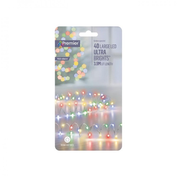 40 Led Bo Ultrabrights With Timer - Multi Col