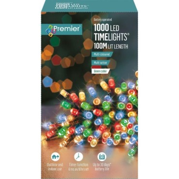 Premier 1000 LED Battery Operated Multi Coloured TimeLights