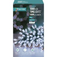 Premier 1000 LED Battery Operated White TimeLights