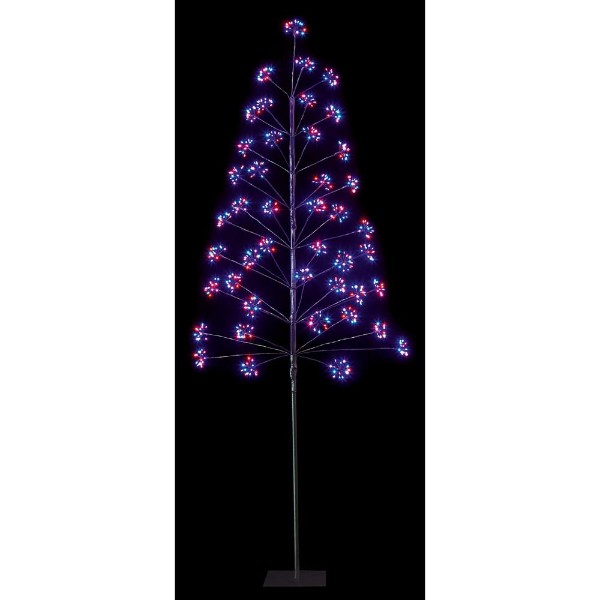 6ft Microbrights Christmas Tree - Black With Rainbow Leds