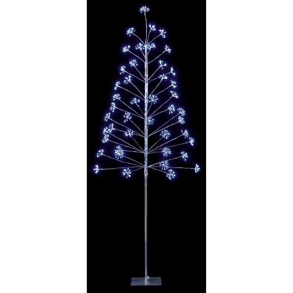 6ft Microbrights Christmas Tree - Silver With White Leds
