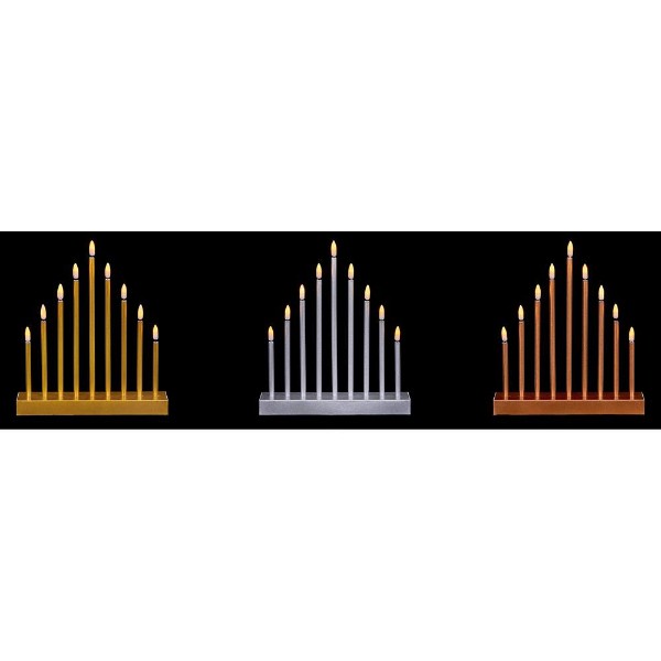9 Light Flickabright Candle Bridge Tower  27cm
