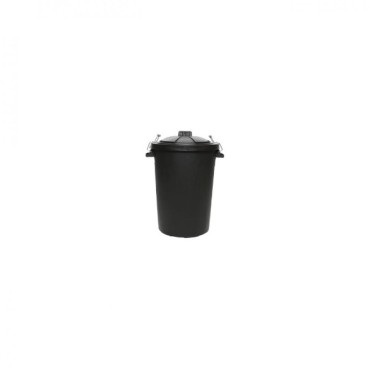 Riaar Black PVC Dustbin with Wire Clips 85L