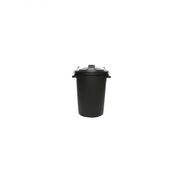 Riaar Black PVC Dustbin with Wire Clips 85L