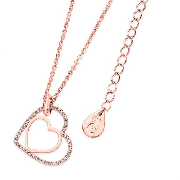 Floating Heart Pendant Rose Gold