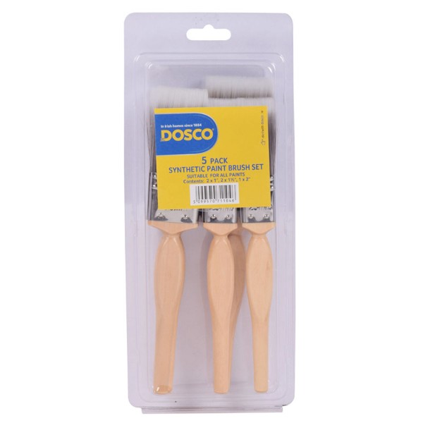 Dosco 5 Pack Synthetic Paintbrush Set 71104