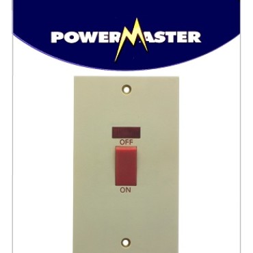 2 Gang 45a Cooker Switch C/w Neon 8207 P/p