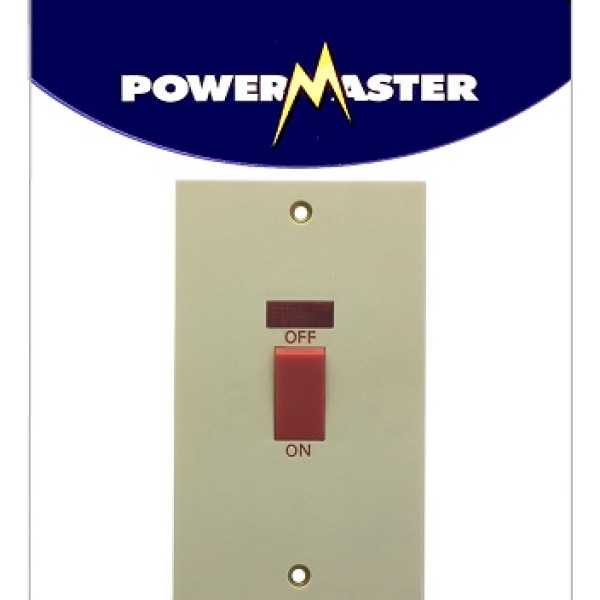 2 Gang 45a Cooker Switch C/w Neon 8207 P/p