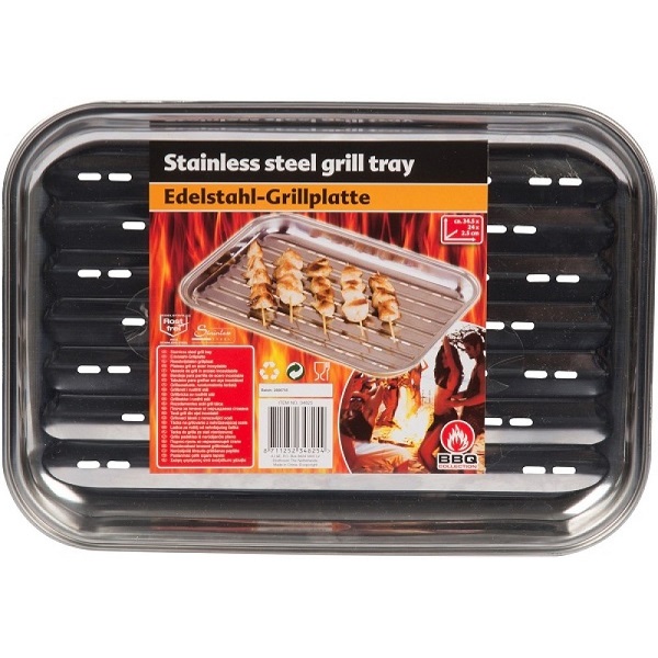 Bbq Grill Tray Stainless Steel 345x24x25mm