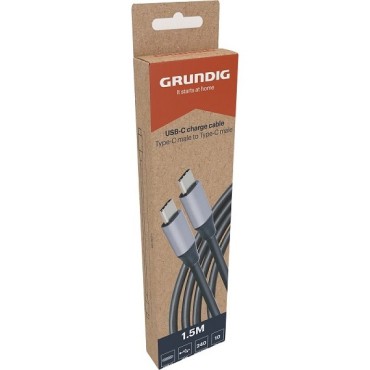 Grundig Usb-c Cable 1.5m - Usb-c To Usb-c Charging Cable - 240w Fast Charger Cable