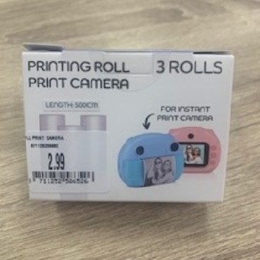 Printing Roll For Instant Print Camera (3pk)