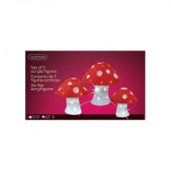 Led Set Of 3 Acrylic Mushrooms - 25cm