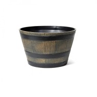 Wood Effect Resin Barrel Planter - 32cm