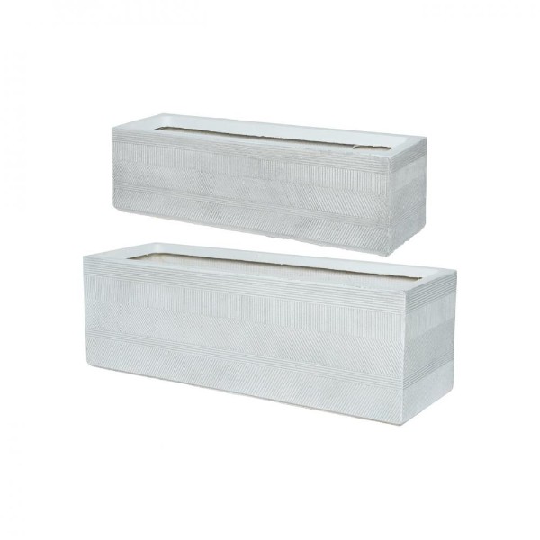 Liam Fibreclay Set Of 2 Rectangle Planters - Off W